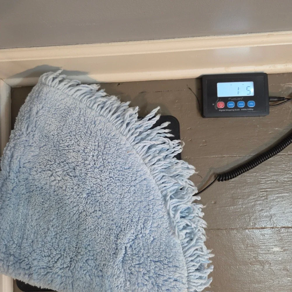 Vtg Light Blue Round Shag Bath Rug Fringed Tassel Retro MCM 24 Inch Small Rug